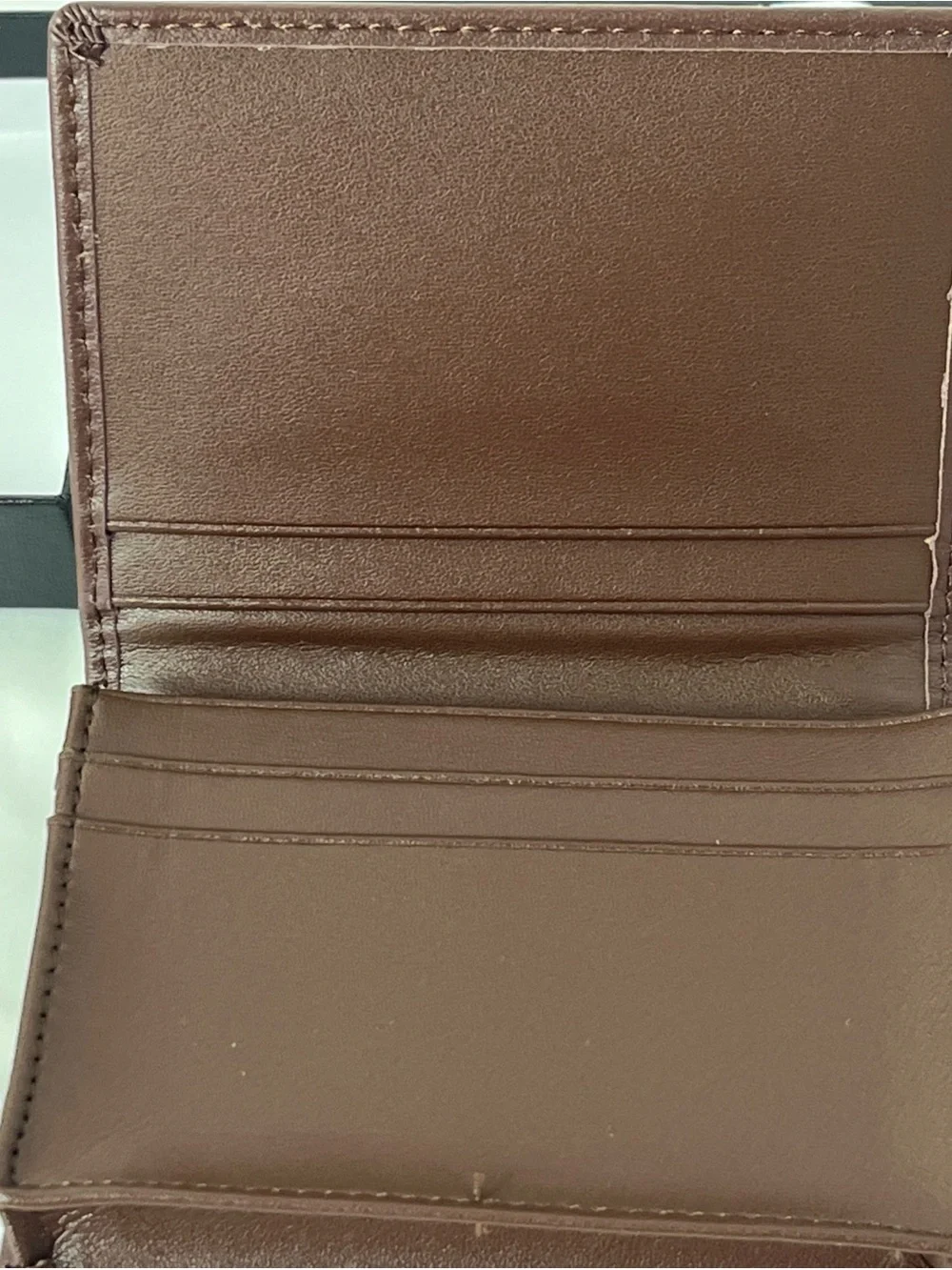 Breed Embossed Leather Wallet in Burgundy Brown